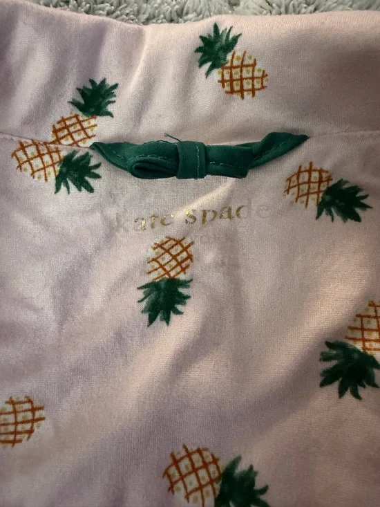 Kate Spade Pink Pineapple Print Short Pajama Set with Eye Mask - Picture 5 of 7